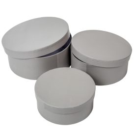 Papír doboz kerek gránit szürke D20-17-15cm 3db-os 