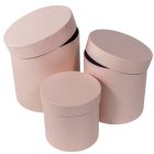 Papír doboz magas kerek gyöngyház barack D17,5-15-12,5cm 3db-os