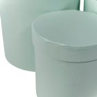 Papír doboz magas kerek gyöngyház mentol D17,5-15-12,5cm 3db-os