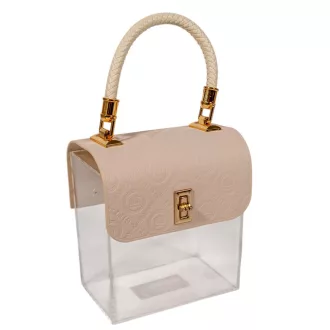 Ajándék doboz plexi füllel pezsgő 6x10x17,5cm