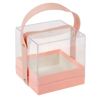 Ajándék doboz plexi rózsaszín M14x14cm