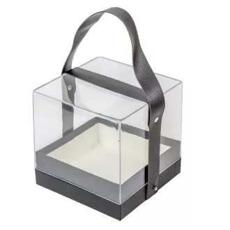 Ajándék doboz plexi fekete14x14cm