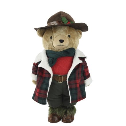 Maci figura kabátban textil M60cm