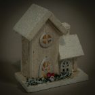 Fa házikó LED-es fehér M16cm