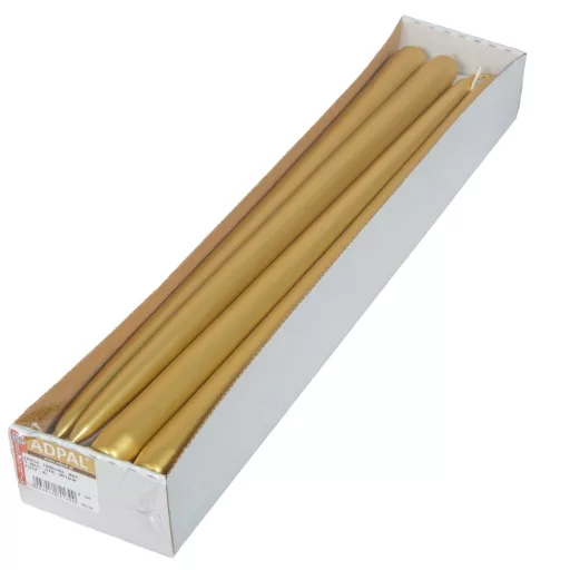 Metál szálas gyertya 400x22mm arany 8db/csom (db ár)