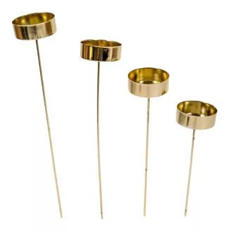 Mécsestartó pálcán lépcsős 25-15cmx4,2cm arany 4db-os