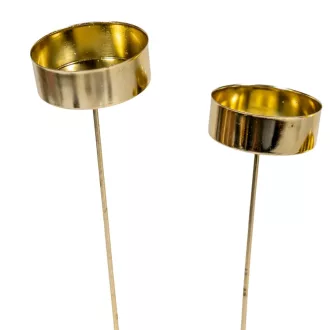 Mécsestartó pálcán lépcsős 25-15cmx4,2cm arany 4db-os