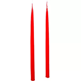 Lakkozott ceruza gyertya piros 230x10mm 8db/csom (db ár)