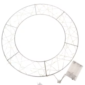 Koszorú drót 150 LED-es elemes  (elem nélkül) D40cm
