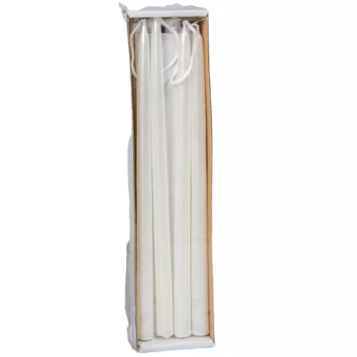 Metál ceruza gyertya fehér 230x10mm 8db/csom (db ár)