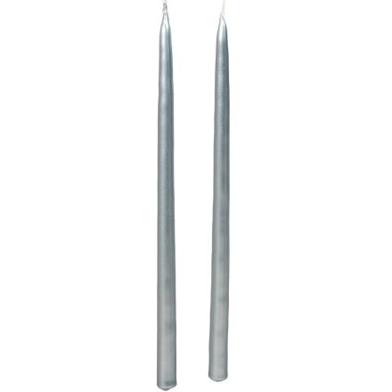Metál ceruza gyertya  ezüst  230x10mm 8db/csom (db ár)