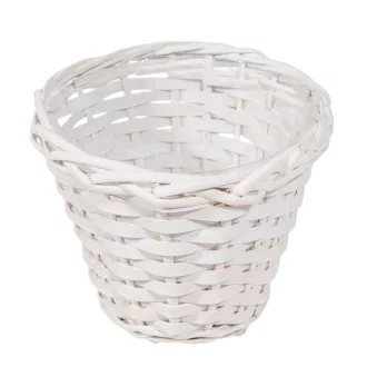 Háncs kosár bélelt fehér D18cm M15cm