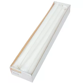 Lakkozott szálas gyertya 400x22mm fehér 8db/csom (db ár)