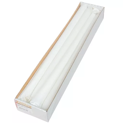 Lakkozott szálas gyertya 400x22mm fehér 8db/csom (db ár)