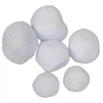 Hógolyó textil fehér 4-6-8cm 6db-os