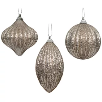 Glitteres habgömb füstös pezsgő 8cm