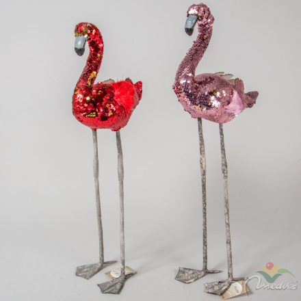 Flitteres álló flamingó M55cm