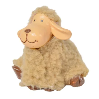 Bárány bundás krém poly M6,5cm