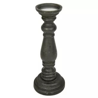 Gyertya tartó fa fekete D14cm M35cm