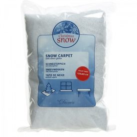 Műhó szőnyeg ezüst glitteres 80x120cm