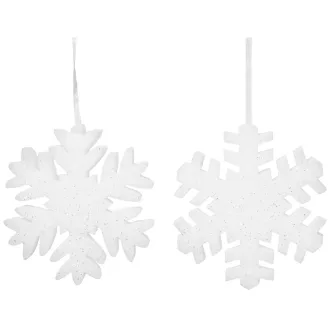 Hópihe  hab akasztós glitteres fehér 13cm 2db-os