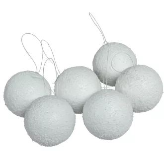 Hógolyó akasztóval 8cm 6db-os