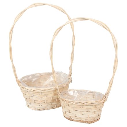 Füles kosár szett ovális fehér M52-58cm 2db-os