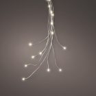 Ezüst drótkábeles korbáncs 40 LED-es elemes (elem nélkül) meleg 8x65cm