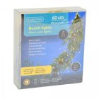 Ezüst drótkábeles korbács 60 LED-es elemes (elem nélkül) meleg 6x80cm