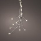 Ezüst drótkábeles korbács 60 LED-es elemes (elem nélkül) meleg 6x80cm