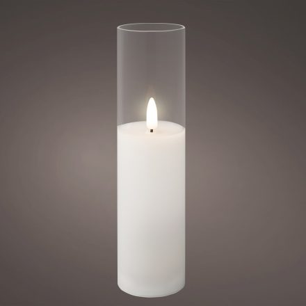 LED-es gyertya üvegben fehér D5,5cm M20cm