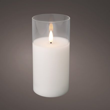 Gyertya LED-es üveg hengerben D7,5cm M15cm