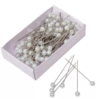 Dekor dísztű fehér gyönggyel  5,5mmx5cm 144db-os