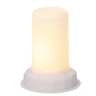 Gyertya LED-es láng effekttel fehér D7,5cm M9,5cm