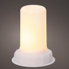 Gyertya LED-es láng effekttel fehér D7,5cm M9,5cm