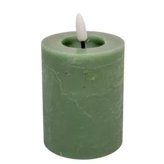   Gyertya LED-es időzítős elemes (elem nélkül) zöld D7cm M11cm