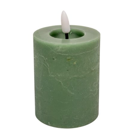 Gyertya LED-es időzítős elemes (elem nélkül) zöld D7cm M11cm