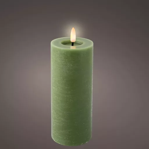 Gyertya LED-es zöld  D7cm M19cm