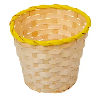 Bambusz kaspó kerek natúr-sárga D15cm M13cm