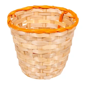 Bambusz kaspó kerek natúr-narancs D15x13cm