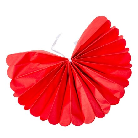 Papír dísz piros 25-20-15cm 6db-is