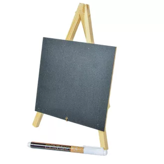 Írható fekete tábla állvánnyal, tollal 23cm