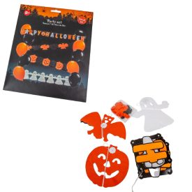   Halloween party szett (3 girland, 10 lufi, 1 felirat) 14db-os