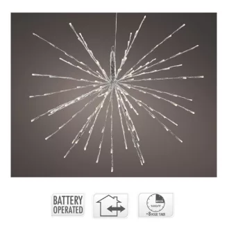 Sarkcsillag 60 LED-es elemes fehér időzítős meleg D45cm