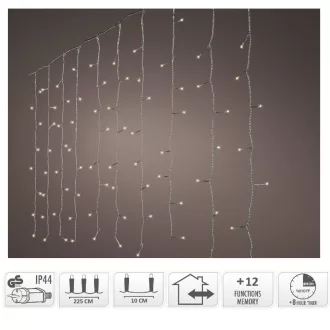   Fényfüggöny 240 LED-es transzparens programos adapteres meleg 225x150cm 