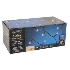 Napelemes fényfüzér 100 LED-es meleg 9,9m