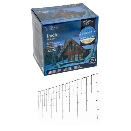 Jégcsap 490 LED-es programos adapteres 2000x50cm hideg-meleg