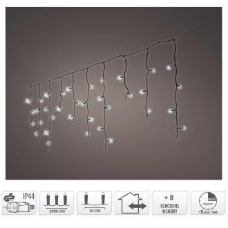 Jégcsap 490 LED-es programos adapteres 2000x50cm hideg