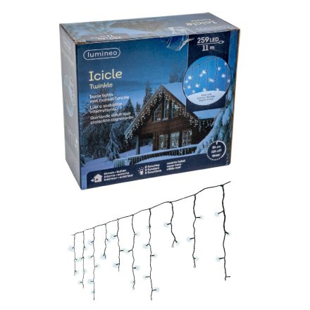 Jégcsap 259 LED-es programos időzítős adapteres 1100x50cm hideg
