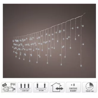  Jégcsap 259 LED-es fehér kábeles időzítős programos adapteres hideg 11x0,5m